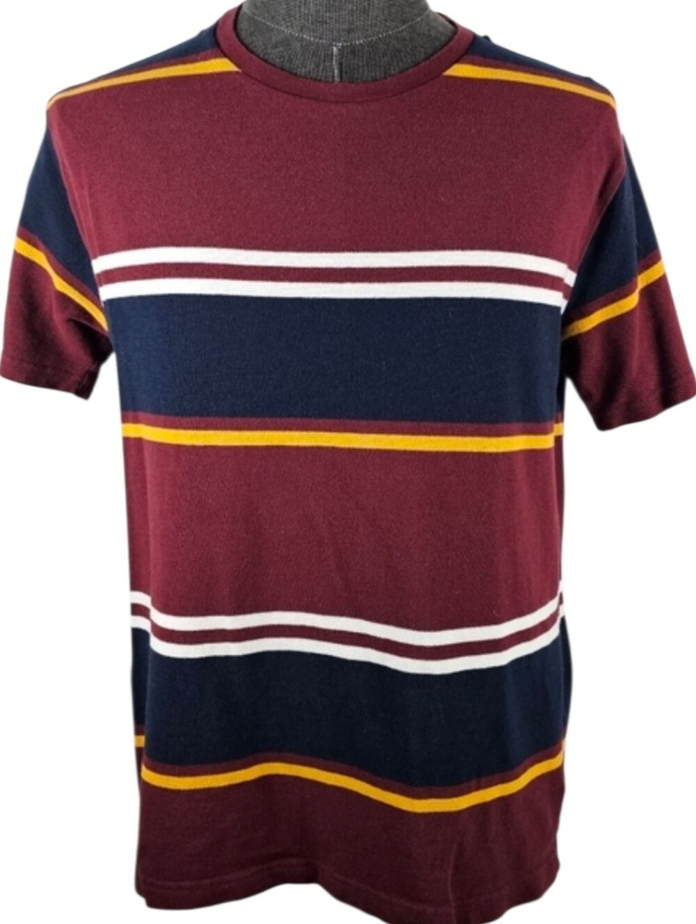 Denim & Flower Ricky Singh Striped Men's T-Shirt Casual Sport Size L